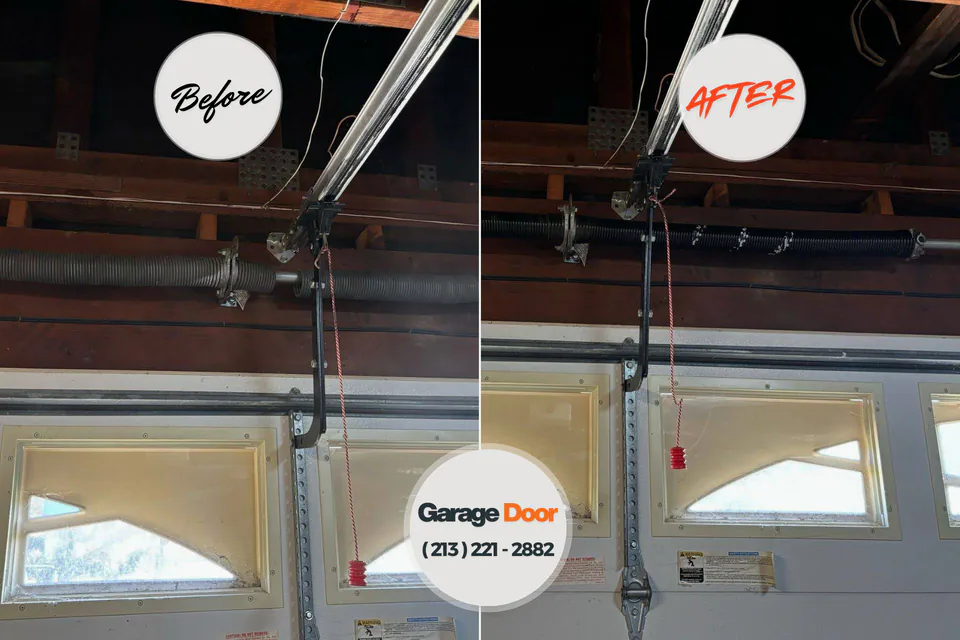 Before and after: garage door repair Beverly, MA